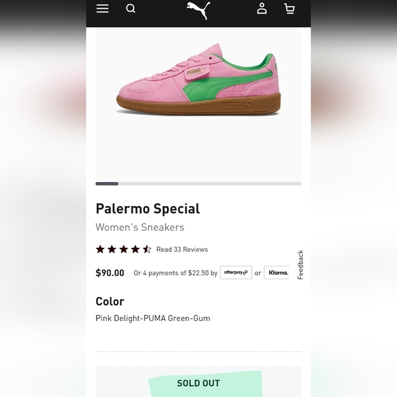 Puma Palermo Women's Athletic Shoe In Pink Delight and Green - Picture 2 of 5